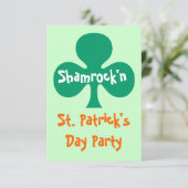 Shamrock shamrock'n party Invitation kelly green Kaart (Staand voorkant)