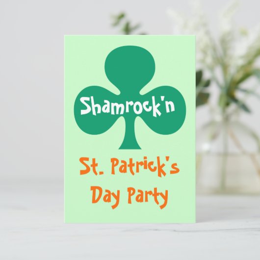Shamrock shamrock'n party Invitation kelly green Kaart (Staand voorkant)