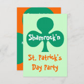 Shamrock shamrock'n party Invitation kelly green Kaart (Voorkant / Achterkant)