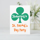 Shamrock shamrock'n party Invitation kelly green Kaart (Staand voorkant)