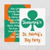 Shamrock shamrock'n party Invitation kelly green Kaart (Voorkant / Achterkant)