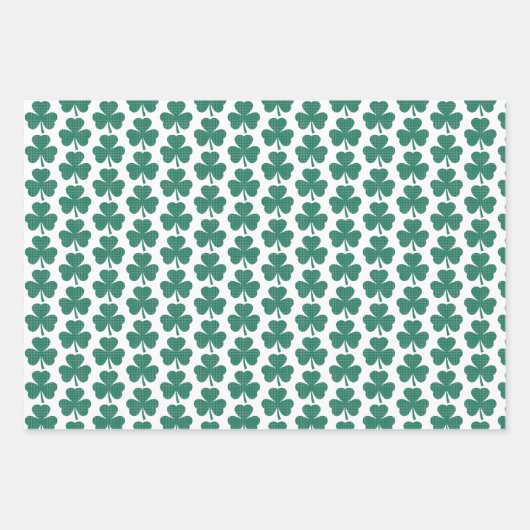 Shamrock Shape Plaid Classic Green Inpakpapier Vel (Voorkant 2)