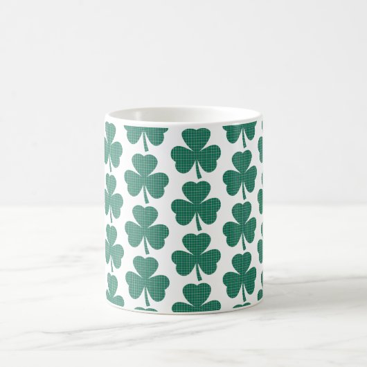 Shamrock Shape Plaid Classic Green Koffiemok (Center)
