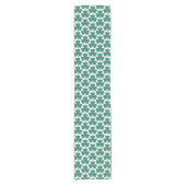 Shamrock Shape Plaid Classic Green Table Runner Korte Tafelloper (Voorkant)