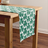 Shamrock Shape Plaid Classic Green Table Runner Korte Tafelloper (Voorbeeld)
