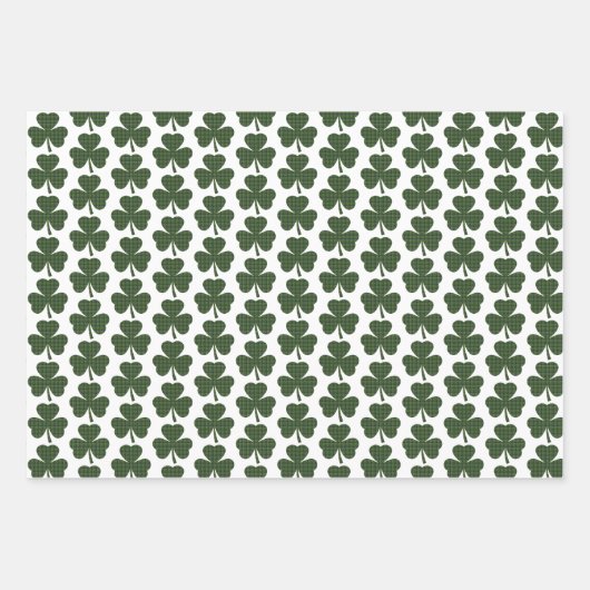 Shamrock Shape Plaid Dark Green Inpakpapier Vel (Voorkant)