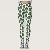 Shamrock Shape Plaid Dark Green Leggings (Voorkant)