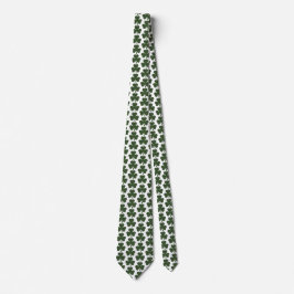 Shamrock Shape Plaid Dark Green Neck Tie Stropdas