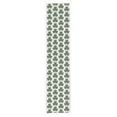Shamrock Shape Plaid Dark Green Table Runner Korte Tafelloper (Voorkant)