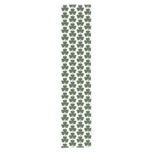 Shamrock Shape Plaid Dark Green Table Runner Korte Tafelloper (Voorkant)