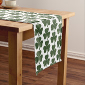 Shamrock Shape Plaid Dark Green Table Runner Korte Tafelloper (Voorbeeld)