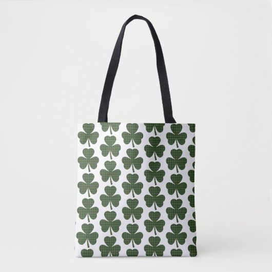 Shamrock Shape Plaid Dark Green Tote Bag (Voorkant)