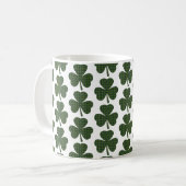 Shamrock Shape Plaid Green Evergreen Koffiemok (Voorkant links)