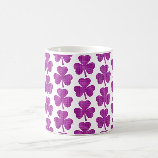 Shamrock Shape Plaid Pink Purple Koffiemok (Center)