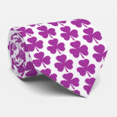 Shamrock Shape Plaid Pink Purple Neck Tie Stropdas (Opgerold)