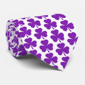 Shamrock Shape Plaid Purple Neck Tie Stropdas (Opgerold)