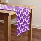 Shamrock Shape Plaid Purple Table Runner Korte Tafelloper (Voorbeeld)