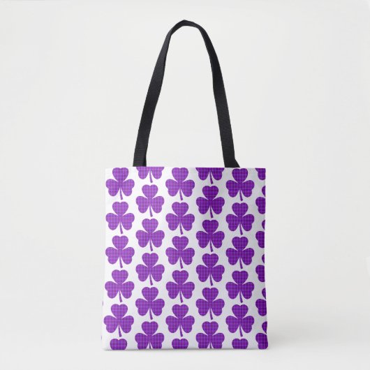 Shamrock Shape Plaid Purple Tote Bag (Voorkant)