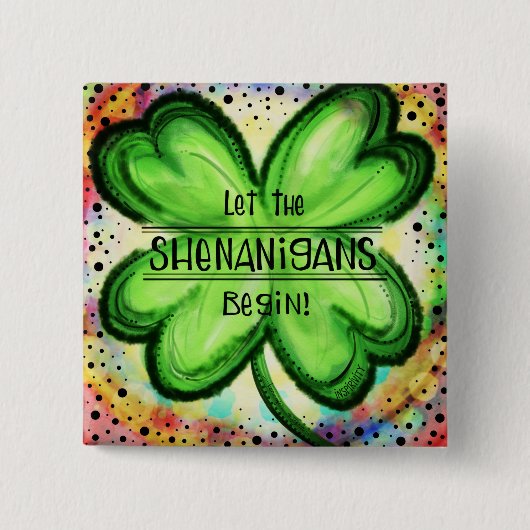 Shamrock Shenanigans Vierkante Button 5,1 Cm (Voorkant)