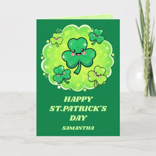 Shamrock Shine St. Patrick’s Day Card Kaart (Voorkant)