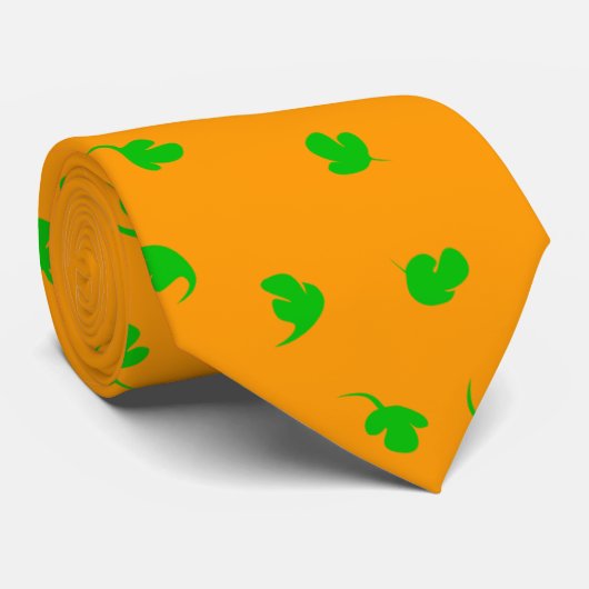 Shamrock Shower Oranje St. Patrick's Day Stropdas (Opgerold)