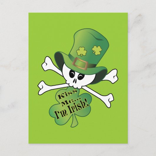 Shamrock Skull Briefkaart (Voorkant)