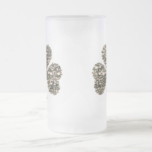 Shamrock Skulls Gothic Matglas Bierpul (Center)