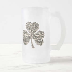 Shamrock Skulls Gothic Matglas Bierpul