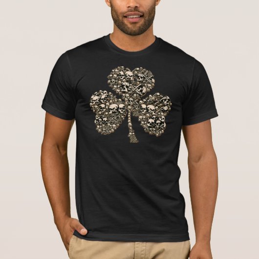 Shamrock Skulls Gothic T-shirt (Voorkant)