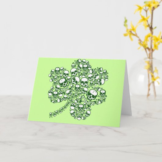 Shamrock Skulls Kaart (Gele Bloem)