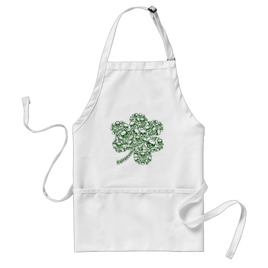 Shamrock Skulls Standaard Schort (Voorkant)