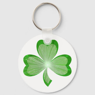Shamrock sleutelhanger white