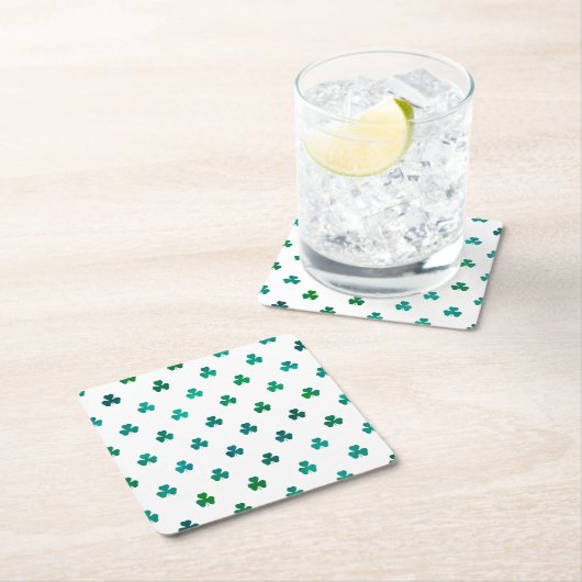 Shamrock Smaragdgroen - Micro Kartonnen Onderzetters (Insitu)