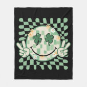 Shamrock Smile Face Grappig St Patrick's Day Fleece Deken (Voorkant)