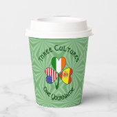 Shamrock Spain Ireland USA Personalized Text Papieren Bekers (Achterkant)