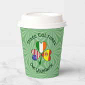 Shamrock Spain Ireland USA Personalized Text Papieren Bekers (Voorkant)