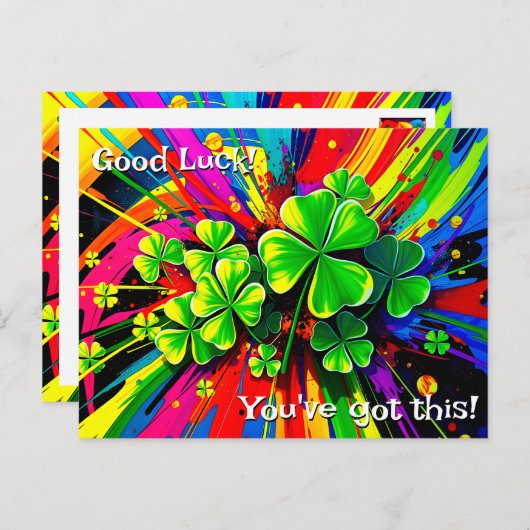 [Shamrock Splash] Rainbow Paint Splatter Veel succ Briefkaart (Voorkant / Achterkant)