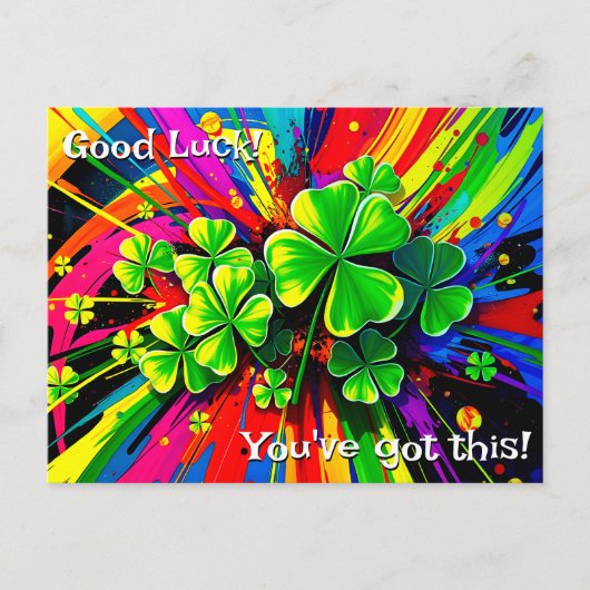 [Shamrock Splash] Rainbow Paint Splatter Veel succ Briefkaart (Voorkant)
