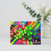 [Shamrock Splash] Rainbow Paint Splatter Veel succ Briefkaart (Staand voorkant)