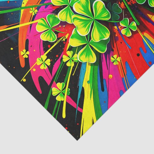 [Shamrock Splash] Regenboogkleuren Paint Splatter Tissuepapier (Detail)