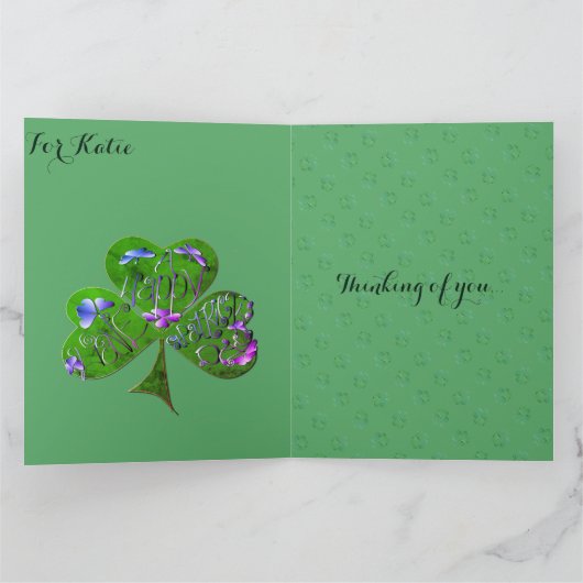 Shamrock St. Patrick Kaart (Binnen)