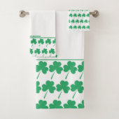 SHAMROCK St Patrick Personalized Scripting WHITE Bad Handdoek (Insitu)