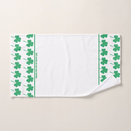 SHAMROCK St Patrick Personalized Scripting WHITE Bad Handdoek (Handdoek)