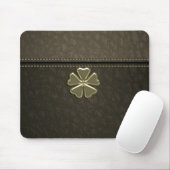 Shamrock St.Patrick`s Dag, Bruin Leer Muismat (Met muis)