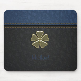 Shamrock St.Patrick`s Day,Blauw Leer Muismat