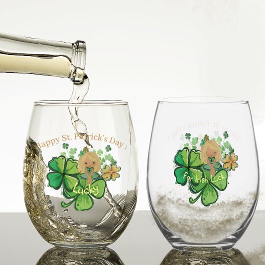 Shamrock ST Patrick Wijnglas Zonder Voet