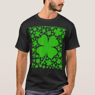 Shamrock St Patricks Day 4 Leaf Clover Paddys Day T-shirt