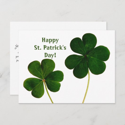 Shamrock St. Patrick's Day Briefkaart (Voorkant / Achterkant)