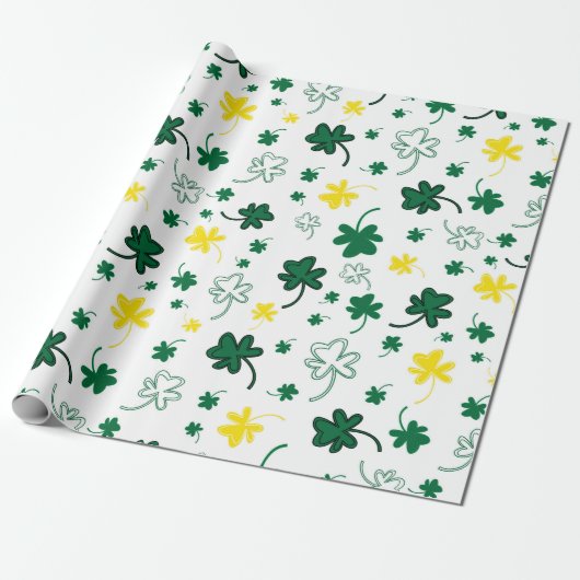 Shamrock St. Patrick's Day Cadeaupapier (Uitgerold)