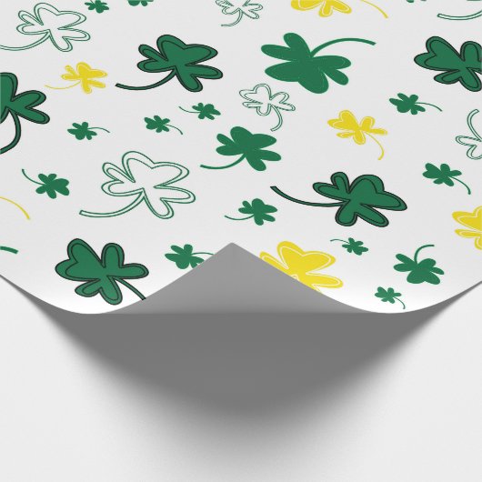 Shamrock St. Patrick's Day Cadeaupapier (Hoek)